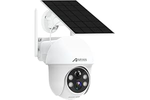 ANRAN Security Camera Wireless Outdoor, 2K Solar Outdoor Camera with 360° View, Smart Siren, Spotlights, Color Night Vision, PIR Human Detection, Pan Tilt Control, 2-Way Talk, IP65, Q1 White