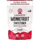 Lakanto Classic Monk Fruit Sweetener With Allulose, White Sugar Substitute From Monk Fruit Extract for Baking, Coffee & Tea, 