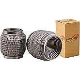 SUISFLXGRO Exhaust Flex Pipe (Wire Mesh + Interlock Lining Type) 100% Stainless SS304 For Heavy Duty and Cars (1 PC - 3.0" X 4")