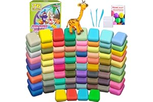 Air Dry Clay 76 Colors, Modeling Clay for Kids, DIY Molding Magic Clay for with Tools, Soft & Ultra Light, Toys Gifts for Age
