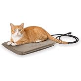 K&amp;H Heating Pad, Lectro-Soft Outdoor Pet Bed, Safety Listed, 18x14in, 20W | Orthopedic Outdoor Heating Pad for Cats, Waterproof Cushion, Flexible Design, Automatic Warming, Washable Cover, Small, Tan