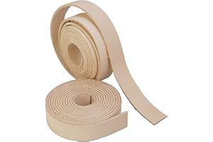 JEEREAL Vegetable Tanned Full Grain Leather Strap Cord Braiding String for Crafts/Tooling/Workshop Handmade (Natural-3.0mm, 3/4"x72")