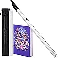 VixxNoxx Irish Tin Whistle in C Key with Music Book & Bag, 6-Hole Traditional Penny Whistle Flute for Adults & Beginners, Brass Wind Instrument for Celtic Folk Music (Sliver)
