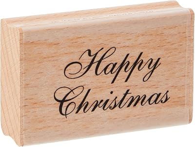 Art Stamps Scripted Christmas Inca Stamp 25x46mm Black for Cards