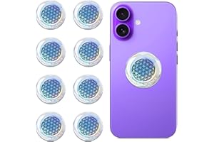 GENIBABY 8 Pieces of Cell Phone Protection Neutralizers Stickers, Blockers Equipment Stickers for All Phones Tablets Laptops Computer WiFi All Devices (Flower of Life-Silvery)