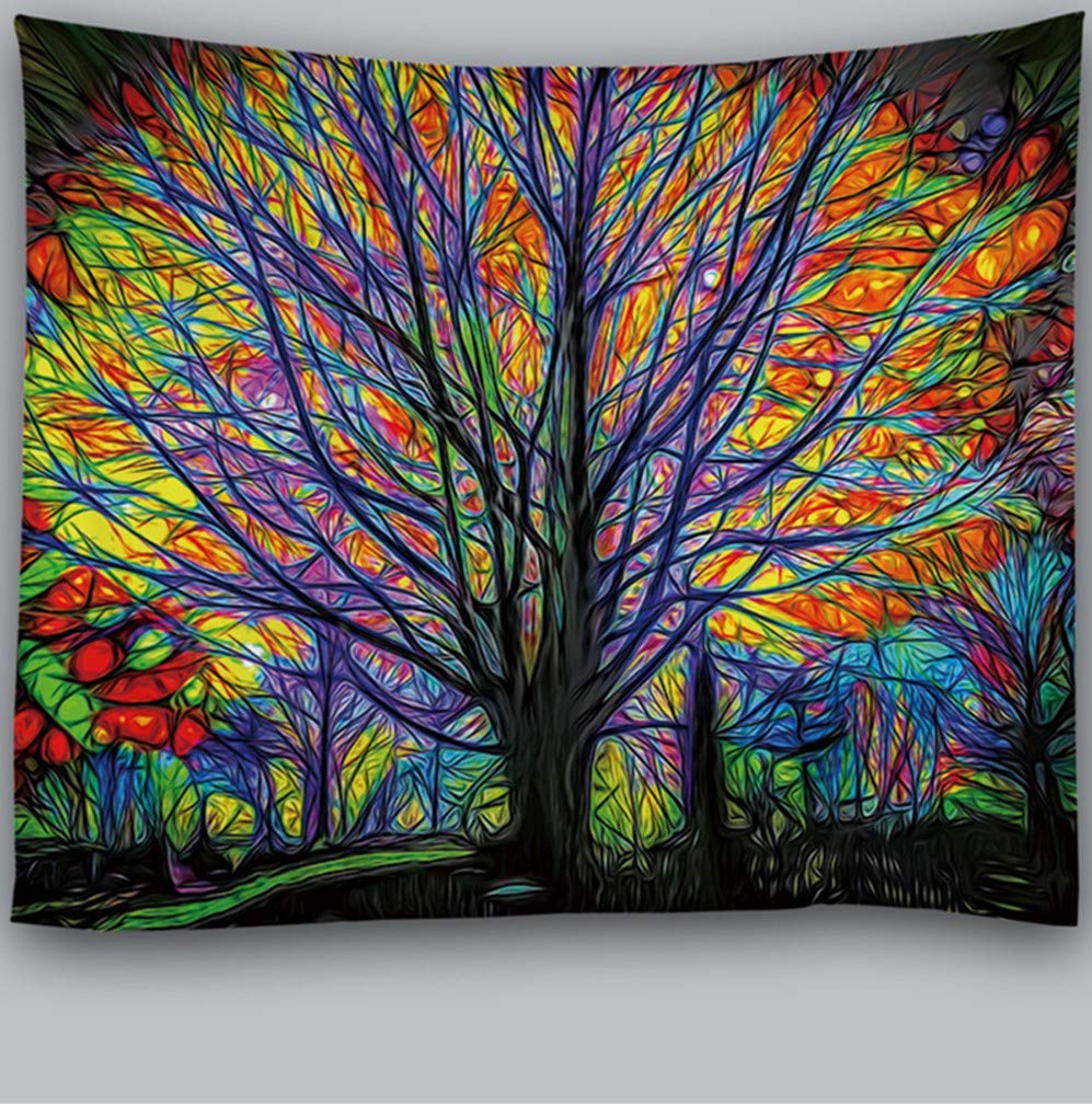 Awesocrafts Tapestry Wall Hanging Colourful Tree of Life Psychedelic Forest, Tapestries for Bedroom College Dorm Living Room Wall Decor Art (Tree, 59x79 inch)