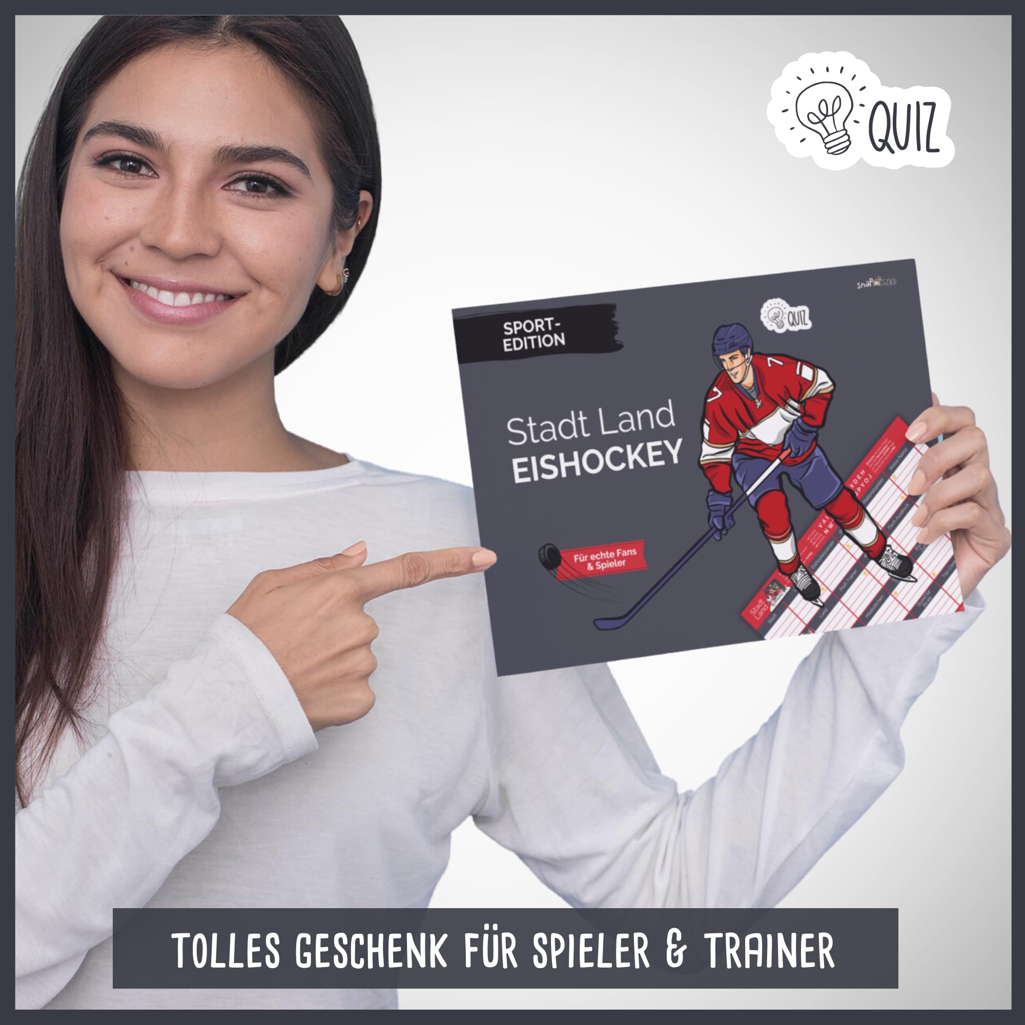 Stadt Land Eishockey by snaPmee - Geschenk für Spieler, Trainer & Fans - Quiz Spiel - 50 Blatt Din-A4 3