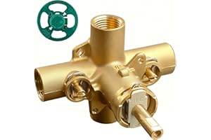 WANYOUS 2590 Shower Valve, Shower Valve Replacement for Moen Valve-1/2 Inch IPS Connections, Pressure Balancing Cycling 4 Port Tub and Brass Shower Valves with Stops. Includes 1222 Cartridge