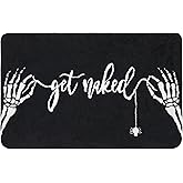 Kuyuayee Halloween Goth Skeleton Bathroom Rugs 20x32 Inch Non Slip Washable Gothic Skull Bath Mats for Bathroom Plush Soft Absorbent Halloween Home Decor Rug