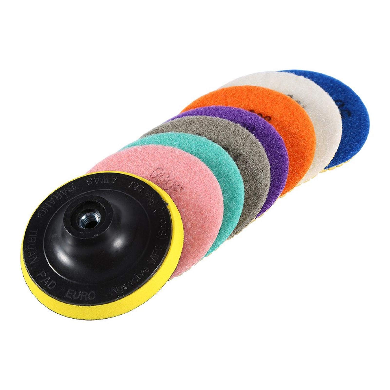 aqxreight Polishing Pads One Set Wet Dry Polishing Pads Disc for Marble Concrete Stone 4 inch Polishing Accessories Car Polishing Pads for Drill Wool Polishing Pad