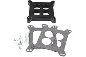 + Aluminum Alloy Carburetor Gasket, 1" Ported Phenolic Spacer 4bbl SBC BB Fits for Holley SB Replacement Fordfor Holley pheno