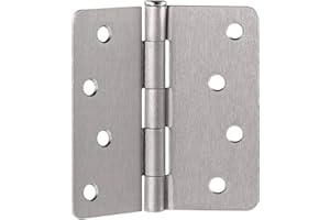 Design House 181545 1/4-Inch Radius Steel Door Hinge Door Hardware for Interior Doors, 4-Inch x 4-Inch, Satin Nickel, 10-Pack