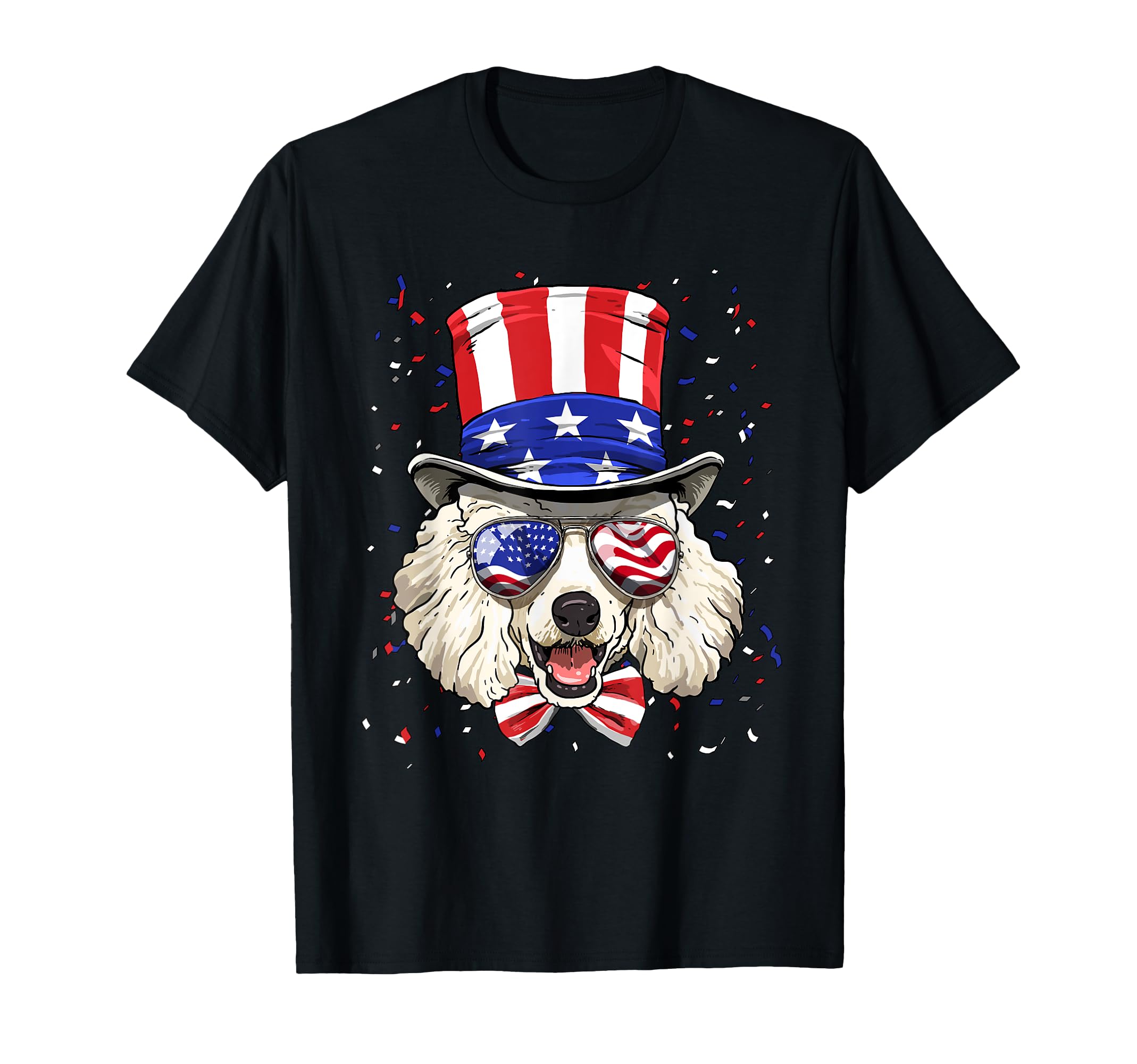 Poodle 4th of July American Dog USA Flag T-Shirt