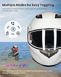 ILM Bluetooth Integrated Modular Flip up Full Face