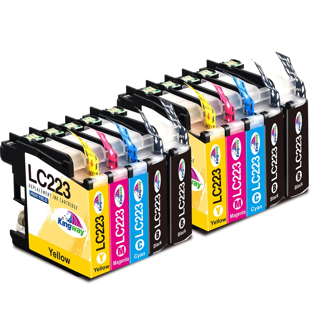KINGWAY LC223 Ink Cartridges Replacement for Brother LC221 LC223 Ink Compatible with Brother DCP-J4120DW MFC-J5625DW MFC-J5320DW MFC-J4625DW MFC-J4620DW MFC-J5720DW MFC-J480DW MFC-J4420DW, 10 Pack