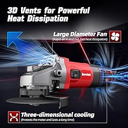Revvstark Angle Grinder, 7.5-Amp 4 1/2 inch