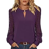 KISSMODA Womens Fashion Blouse Long Sleeve Casual Tunic Solid Basic Top Soft Breathable Tunic Tops 2026 Fall Trendy S-XXL