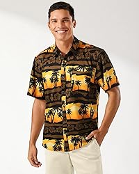 Hawaiian Tropical Shirts for Men Tree Flower Short