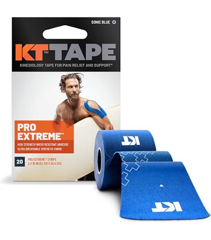 KT Tape Pro Synthetic Kinesiology Tape – 150 Precut Strips, 10", Water-Resistant, Up To 7-Day Wear
