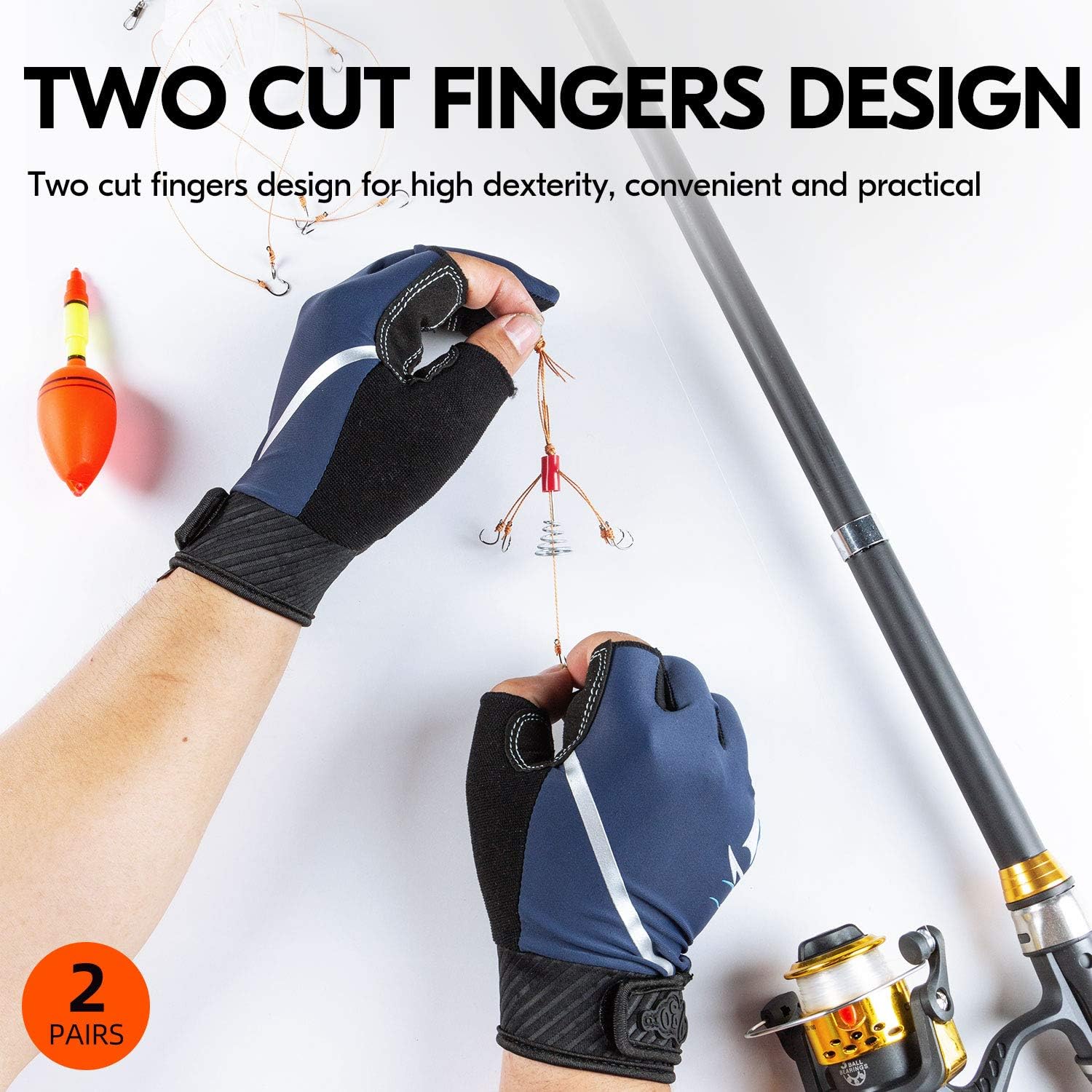 Vgo... 2Pairs Unisex Breatheable Half Finger Sailing, Boating, Rowing and Kayaking Gloves(Size L, Blue&Black, SL6079) : Sports & Outdoors