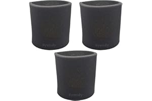 SYXTIDY 3 Pack 90585 Foam Sleeve VF2001 Foam Replacements Filters For Wet Dry Vacuum Cleaner, Fits Most Shop-Vac, Vacmaster & Genie Shop Vacuum Cleaner, Replace Parts # 9058500