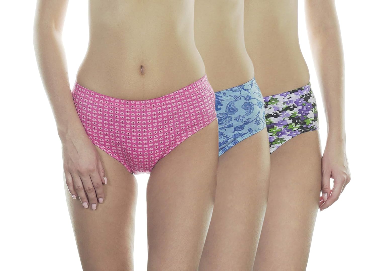 Buy VSTAR Claire Cotton Printed Hipster Inner Elastic Panty Assorted