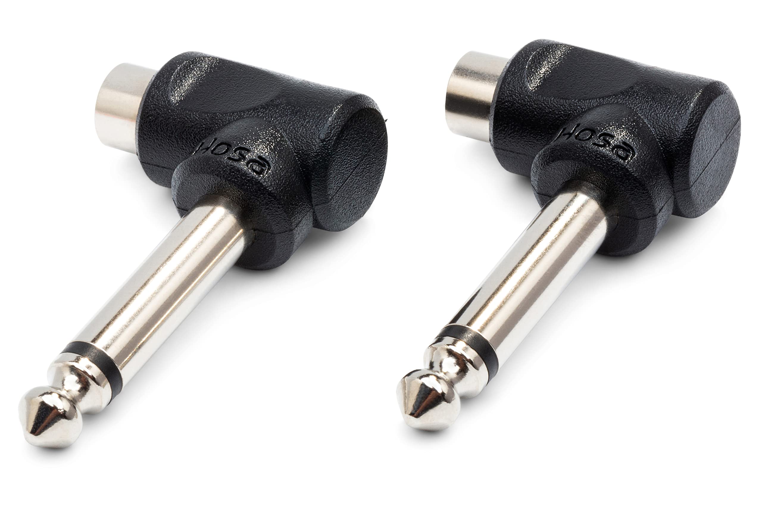 HosaTech GPR-123 RCA to 1/4 inch TS Right Angle Adapters (Pack of 2)