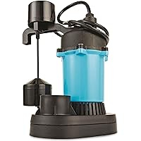 Little Giant BSP33V 1/3 HP, 115 Volt, 2880 GPH Automatic Submersible Epoxy Coated Cast Aluminum Sump Pump with Piggy-Back Ver