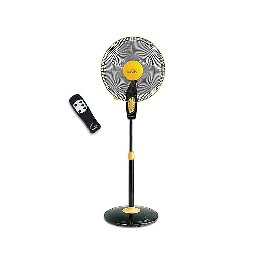 Buy VGuard Finesta Remote 400mm Pedestal Fan (Yellow Black) Online at