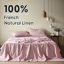 Shilucheng 100% French Linen Sheets - Queen Size