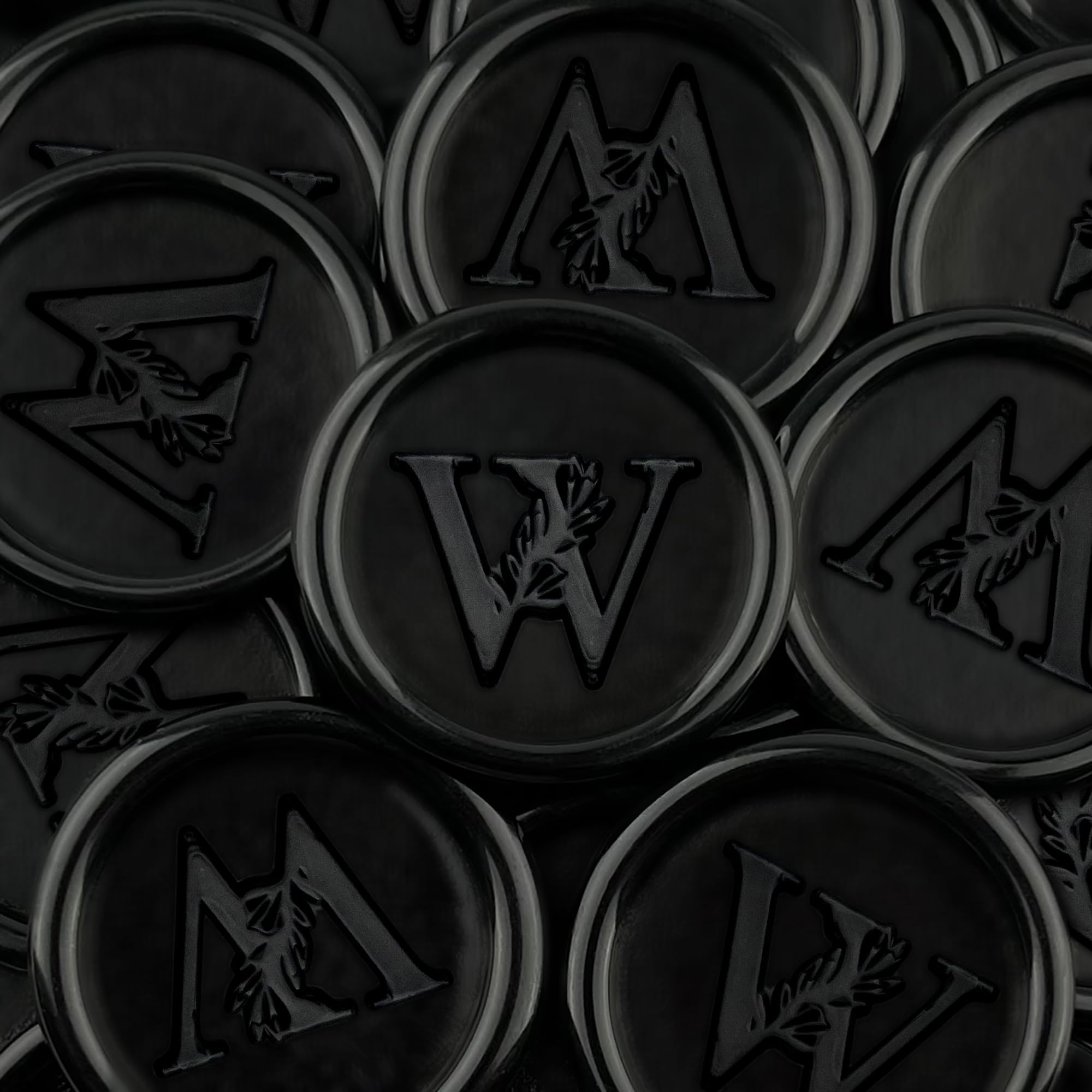 25Pcs Black Wax Seal Stickers Handmade Vintage