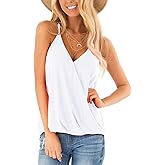 MHTOR Hollow Out Wrap Sleeveless Camisole Summer Vacation Loose Tank Top Holiday Sleeveless Shirt Casual Vest Women Tank Top