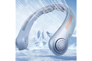 U UZOPI Portable Neck Fan - Rechargeable Personal Fan with Neck Brace, 5 Speeds, All-Around Cooling, Hands-Free Bladeless Lightweight Quiet Neck Fans That Blow Cold Air Gift for Women/Men, Hot Flashes, Travel