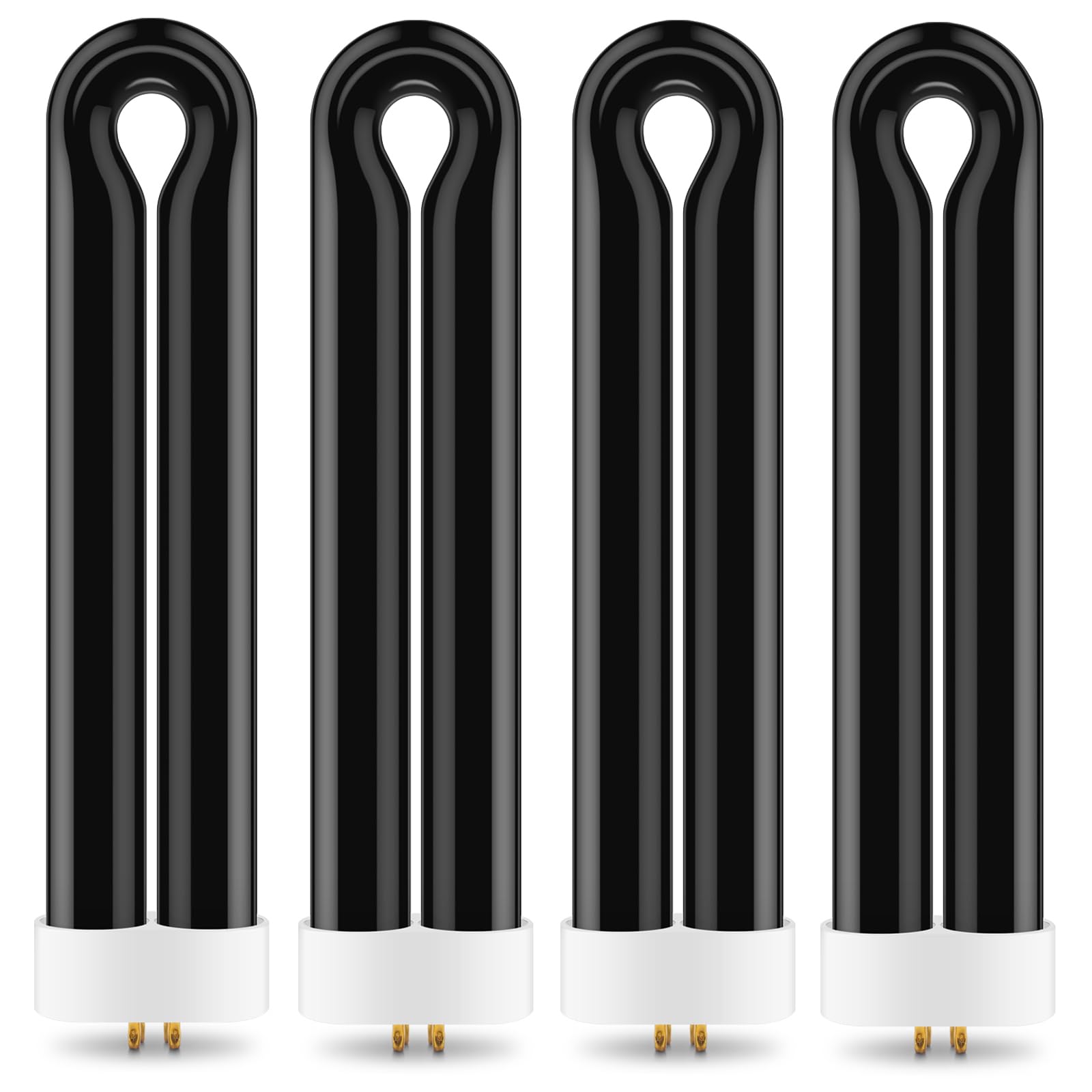 Photo 1 of 4Pack FUL15W BL Replacement Bulbs with 4 Pin Base, Indoor Outdoor 15W U Shape Lamp Tube Compatible with T6 T8 T9(Black)