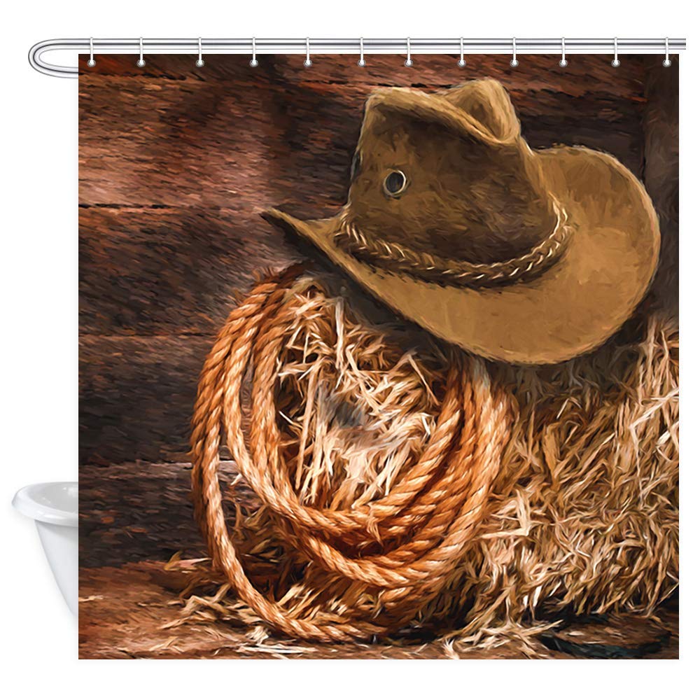 Amazon Com Western Cowboy Shower Curtain For Bathroom American