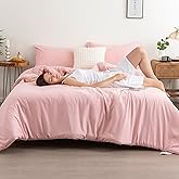 COTTEBED Light Pink Twin XL Comforter Set for College Girls, Ultra-Soft Lightweight Washed Cotton Twin Bedding Comforter Sets for Kids Women Student School Dorm All Season Use, Blush Pink Twin/Twin XL