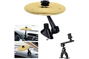 GENERIC Car Cymbal, Car Cymbal Air Vent, Mini Drum Crash Cymbal,two ways installation, Universal Fit All Types Of Vehicles (14 cm Dia，Gold)