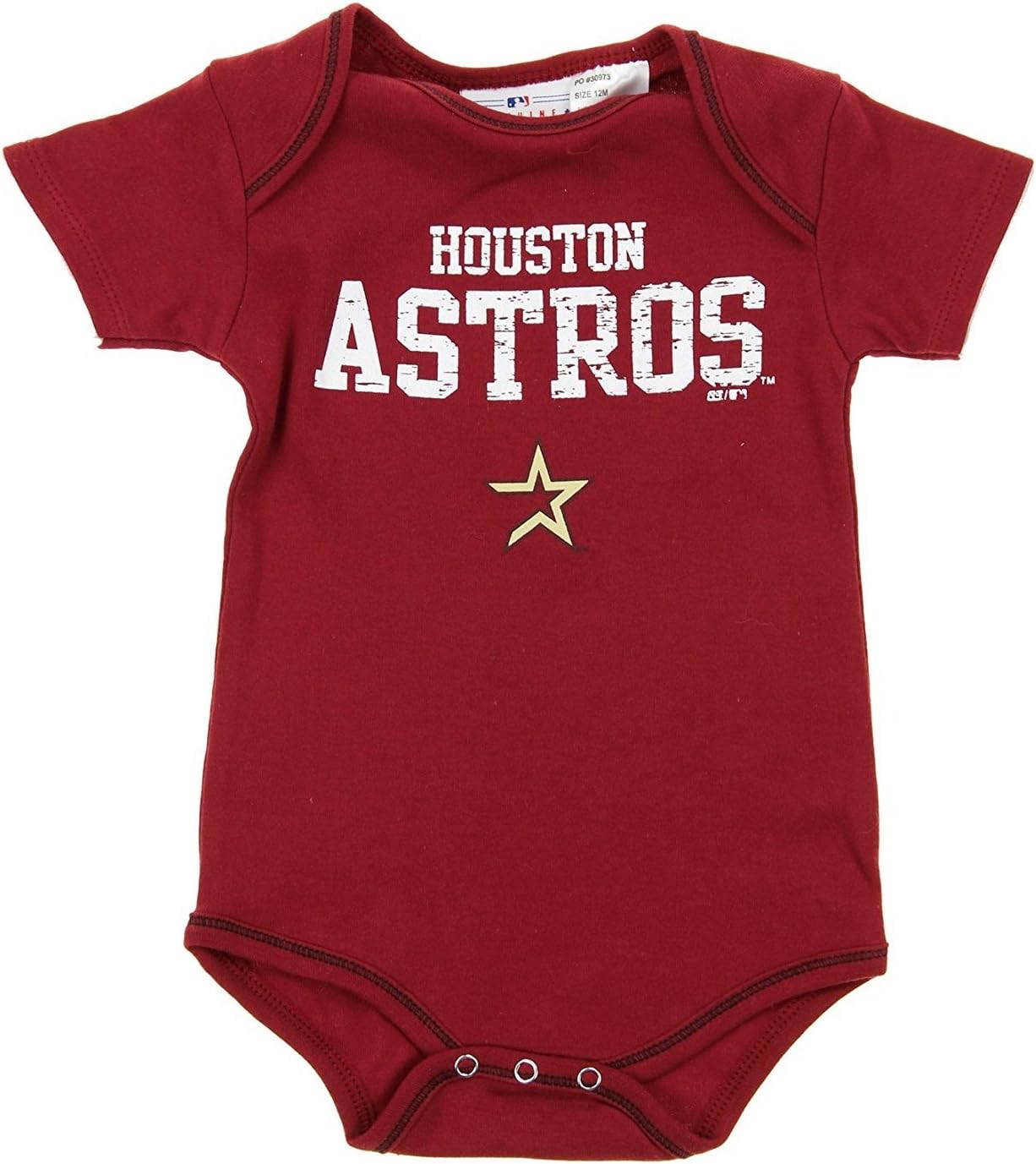 Outerstuff Houston Astros MLB Unisex Baby Infants 2 Pack Bodysuit Set, Brick Red/White