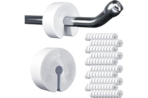 Gluposti Peg Hook Stoppers for 1/4 Pegboard Hooks & Slatwalls, White Round Rubber Inventory Control Clips, Pegboard Locks for Retail Peg Boards and Slat Wall Panels (100 Pack)