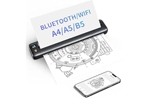 Rongta Portable Printers Wireless for Travel, WiFi & Bluetooth Mobile Printer, Thermal Inkless Printer for School/Office/Home Use, Compatible with Android,iOS & Laptop (Gray)