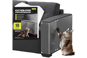 VIVOYAN Anti Cat Scratch Furniture Protector, 10-Pack Couch Protector from Cat Claws for Sofa Corners, Walls & Doors – Heavy-Duty, Easy-to-Apply Shields with 50 Twist Pins