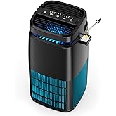 POMORON 4-in-1 Air Purifiers for Home, Air Ionizer Negative Ion Generator, H13 HEPA Filter, UV, Covers 1250 Ftยฒ 99.97% Removal Rate for Pollen Smoke Pet Dander Air Cleaner for Bedroom, MJ002H, Black