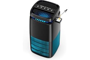 POMORON 4-in-1 Air Purifiers for Home, Air Ionizer Negative Ion Generator, H13 HEPA Filter, UV, Covers 1250 Ft² 99.97% Removal Rate for Pollen Smoke Pet Dander Air Cleaner for Bedroom, MJ002H, Black