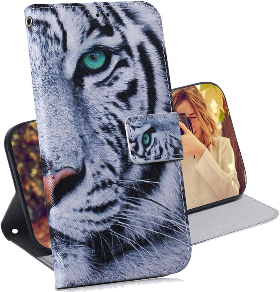 EMAXELERR Samsung Galaxy A10E Case Cover Shockproof Stylish PU Leather Flip Folio Bookstyle Slim Wallet Protection Case Magnetic Stand Card Slot Case for Samsung Galaxy A10E TXC Tiger