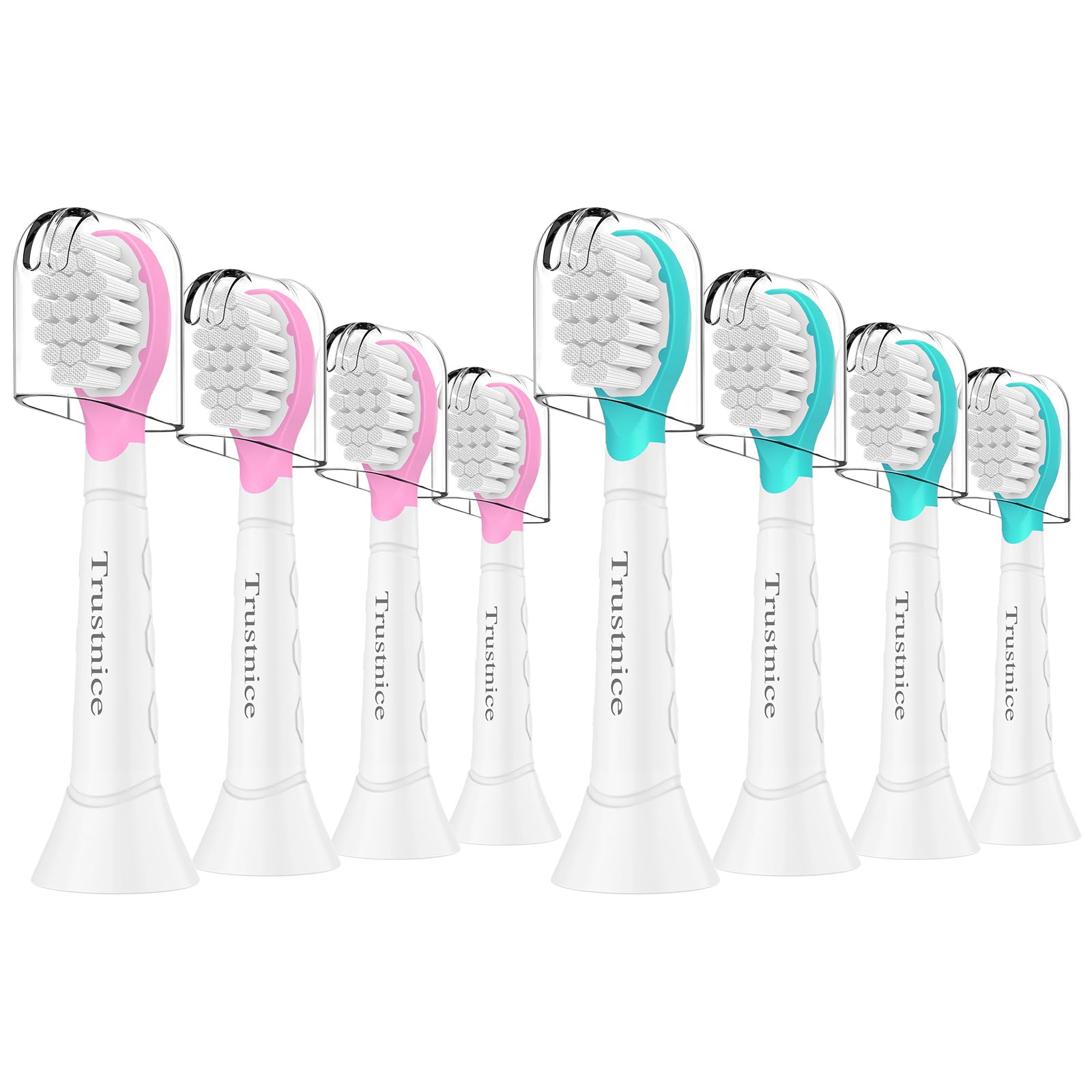 Trustnice Compact Mini Ersatzbürsten für Philips Sonicare kids Bürstenköpfe – Kompatibel mit Philips Sonicare Kinder Zahnbürste Snap-on,ab 3-7 Jahre, 8er Pack
