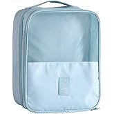 Eneteck Shoe Bag for Travel, Travel Shoe Bag for Packing, Hold 3 Pairs of Shoes, Travel Essentials for Flying Shoe Organizer Shoe Storage Bag for Travel Light Blue