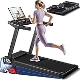 16% Incline Treadmill with Handle, 3-in-1 Portable Treadmills for Home and Office, Foldable Treadmills with 300 Lbs Weight Ca