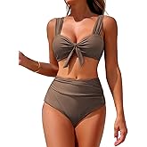 ZAFUL High Waisted Bikini Sets for Women Swim Suits 2025 Tummy Control Ruched Bikini Two Piece Bathing Suit Swimwear