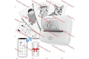 GUTHERREN Portable Sticker Maker Machine Mini Printer with 1 Roll Sticker Paper, Efficiently and Quickly, Thermal Printer DIY, Label,