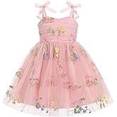 IBTOM CASTLE Toddler Baby Girl Birthday Dress Floral Sequin Tulle Tutu Dresses for Pageant Party Cake Smash Photoshoot